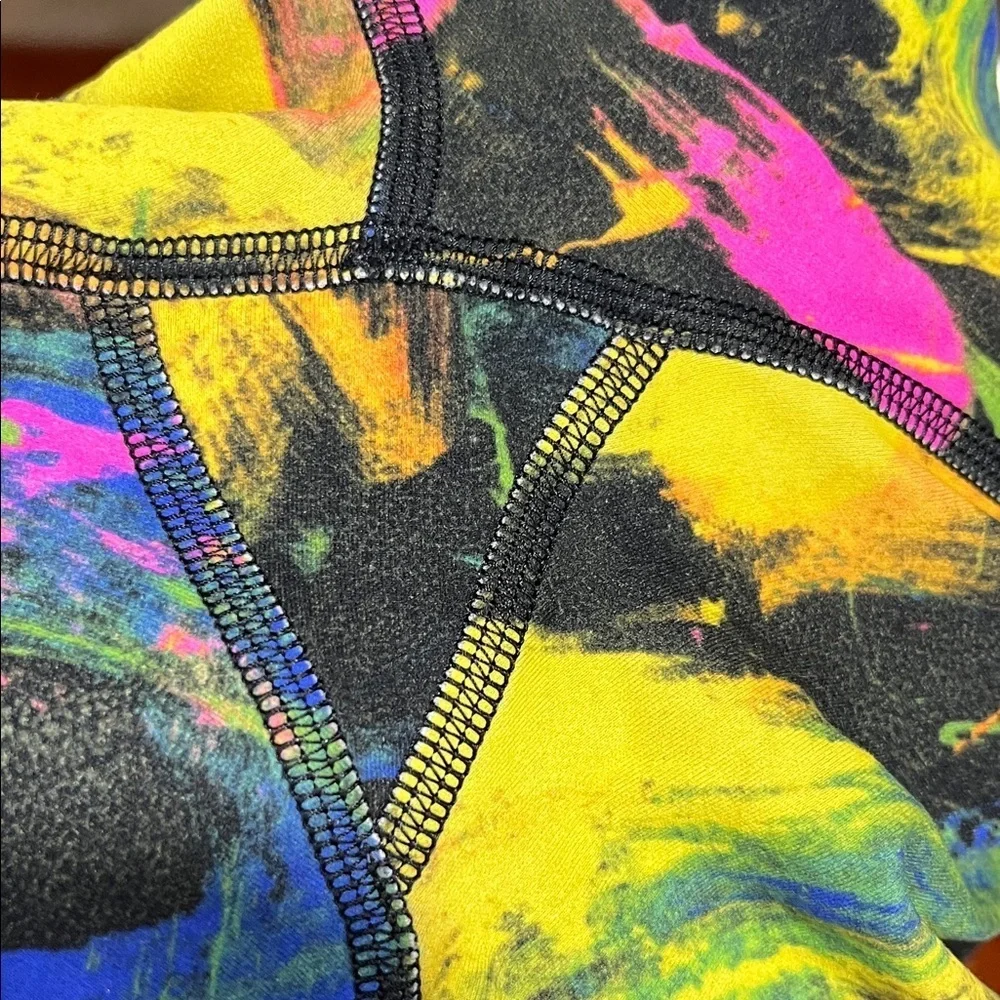 lululemon Athletica Leggings 4 Abstract Vibrant Pattern High Rise Quality EUC